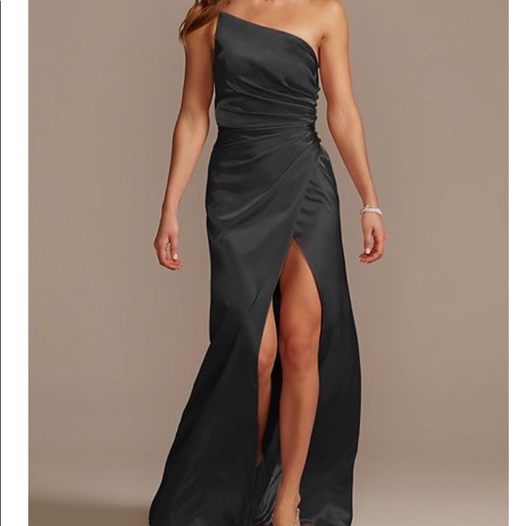 David's Bridal | Dresses | Charmeuse Draped Oneshoulder Dress | Poshmark